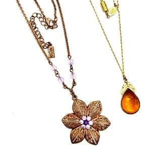 💜🧡 bundle of two 1928 necklaces 🧡💜